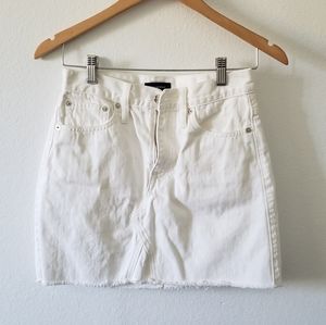 White Denim Mini Skirt